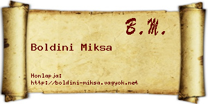 Boldini Miksa névjegykártya